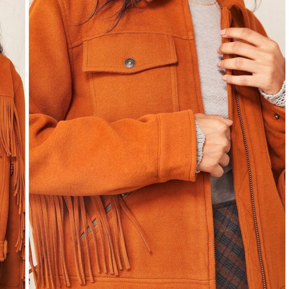 Free People Jacket-Quilted Inside and Fringe
